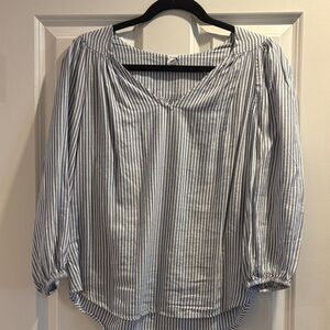 Old Navy Blue and White Striped Blouse